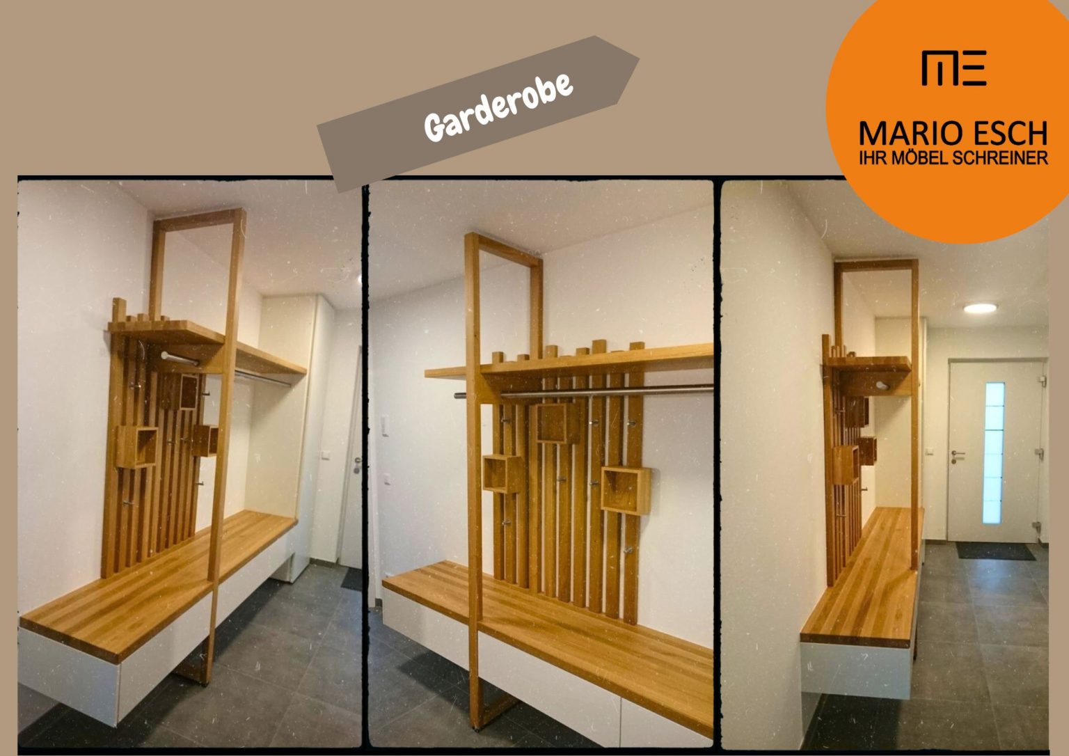 Detailreiche Handwerkskunst: Eine maßgeschneiderte Garderobe von Mario Esch, die Einzigartigkeit und Qualität in jedem Winkel zeigt.